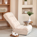 Single Sofa Reclining Chair Japanese Chair Lazy Sofa Tatami Balcony Reclining Chair Leisure Sofa Adjustable Chair White Cotton Metal