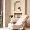 Single Sofa Reclining Chair Japanese Chair Lazy Sofa Tatami Balcony Reclining Chair Leisure Sofa Adjustable Chair White Cotton Metal