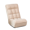 Single Sofa Reclining Chair Japanese Chair Lazy Sofa Tatami Balcony Reclining Chair Leisure Sofa Adjustable Chair White Cotton Metal