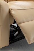 Lounge Chair Lift Chair Relax Sofa Chair Sitting Room Furniture Sitting Room Power Supply Elderly Electric Lounge Chair 180 Degree Lying Flat Beige Yellow Cotton Pu