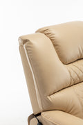 Lounge Chair Lift Chair Relax Sofa Chair Sitting Room Furniture Sitting Room Power Supply Elderly Electric Lounge Chair 180 Degree Lying Flat Beige Yellow Cotton Pu