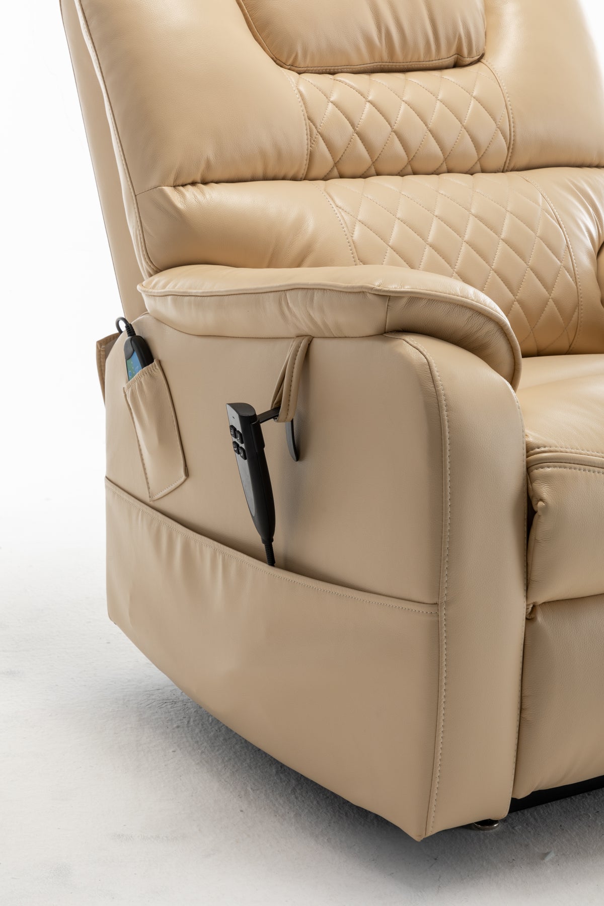 Lounge Chair Lift Chair Relax Sofa Chair Sitting Room Furniture Sitting Room Power Supply Elderly Electric Lounge Chair 180 Degree Lying Flat Beige Yellow Cotton Pu