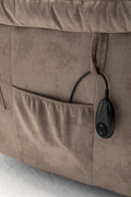 Lounge Chair Lift Chair Relax Sofa Chair Living Room Furniture Living Room Power Elderly Electric Lounge Chair Oversize, Hidden Cup Holder Antique Brown Cotton Velvet