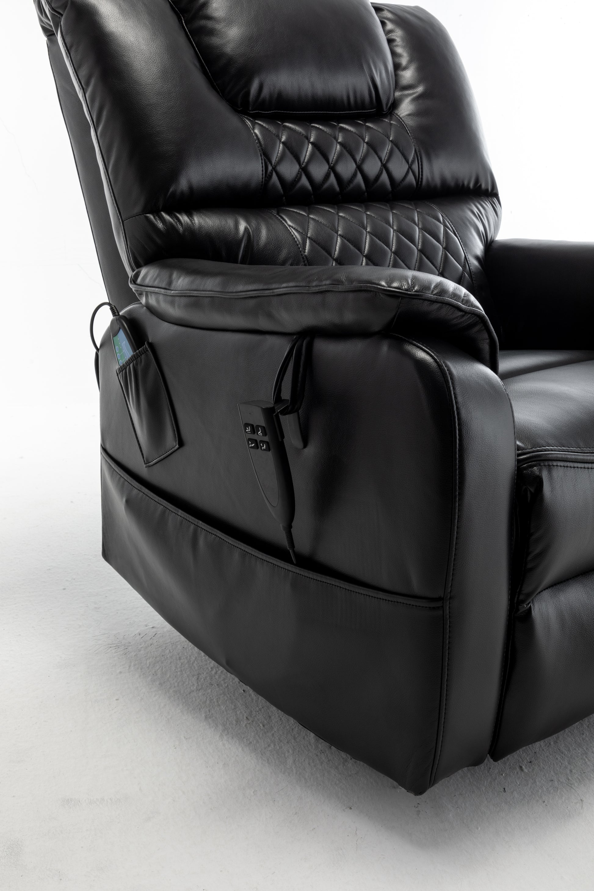 Lounge Chair Lift Chair Relax Sofa Chair Sitting Room Furniture Sitting Room Power Supply Elderly Electric Lounge Chair 180 Degree Lying Flat Black Cotton Pu