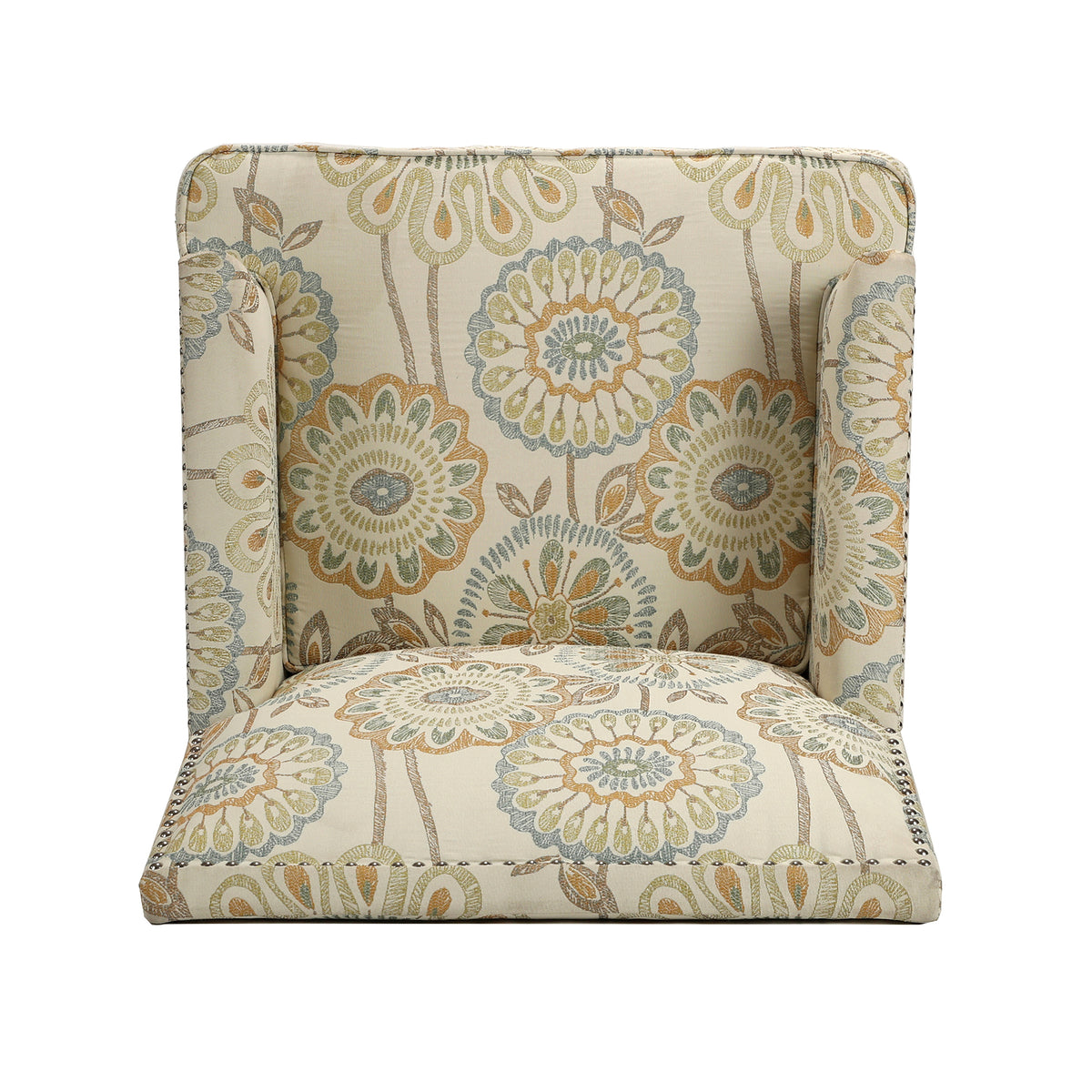 Accent Chairs For Living Room Beige Yellow Fabric