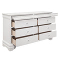 Traditional Design Bedroom Furniture 1Pc Dresser Of 6X Drawers Faux Alligator Embossed Fronts White Finish Wooden Furniture White 5 Drawers & Above Bedroom Traditional White Wood