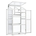 62Inch Height Wood Large Greenhouse Balcony Portable Cold Frame With Wheels And Adjustable Shelves For Outdoor Indoor Use, White White Garden & Outdoor Casual Wood Solid Wood