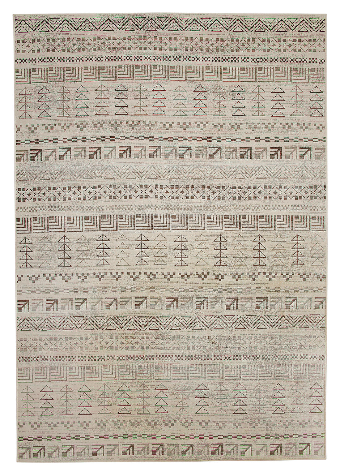 Ambivory, Brown, And Natural Area Rug 5X8 Ivory Viscose