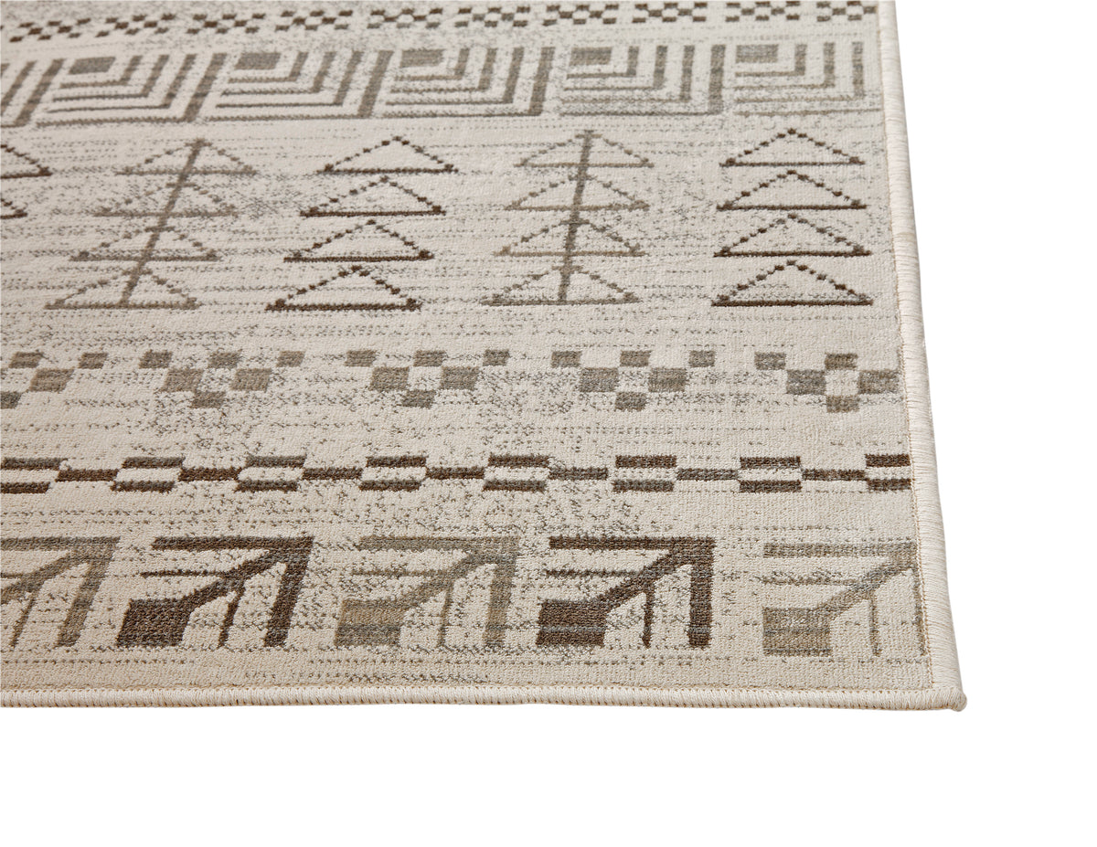 Ambivory, Brown, And Natural Area Rug 5X8 Ivory Viscose