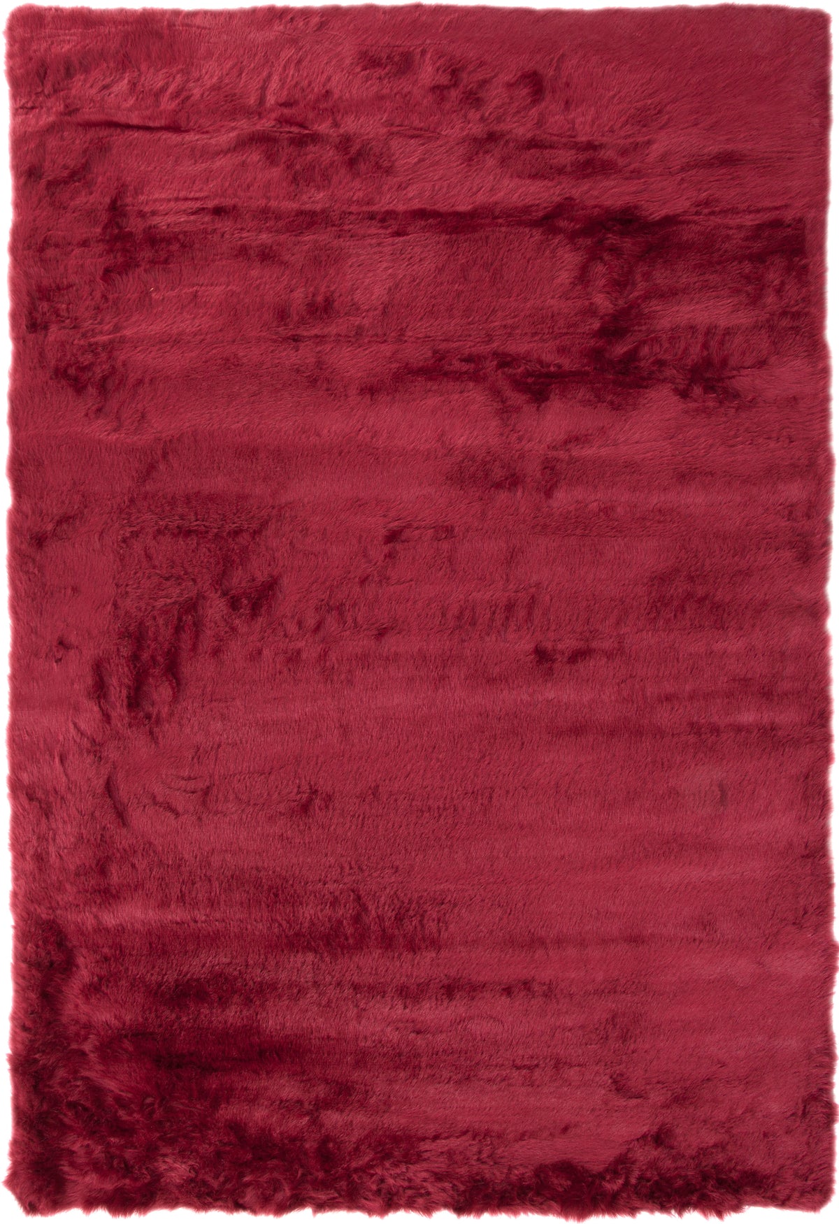 Ruby Faux Fur Area Rug 5X8 Red Acrylic