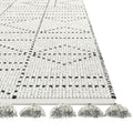 Vail Pardo Ivory And Charcoal Wool And Cotton Area Rug With Tassels 5X8 Ivory Wool