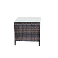 Outdoor Patio Furniture 1 Coffee Table With Clear Tempered Glass Brown Rattan
