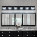 Same As W1340P206801 L002002 W6B Led Modern Black Vanity Lights, 6 Lights Acrylic Matte Black Bathroom Vanity Lights Over Mirror Black Acrylic