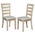 6 Piece Rubber Wood Dining Table Set With Beautiful Wood Grain Pattern Tabletop Solid Wood Veneer And Soft Cushion Natural Wood Wash Natural Wood Wash Solid Wood