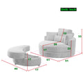 Video Welike Swivel Accent Barrel Modern Sofa Lounge Club Big Round Chair With Storage Ottoman Teddy Fabric For Living Room Hotel With Pillows. *2Pcs,Teddy White Ivory Ivory Foam Fabric