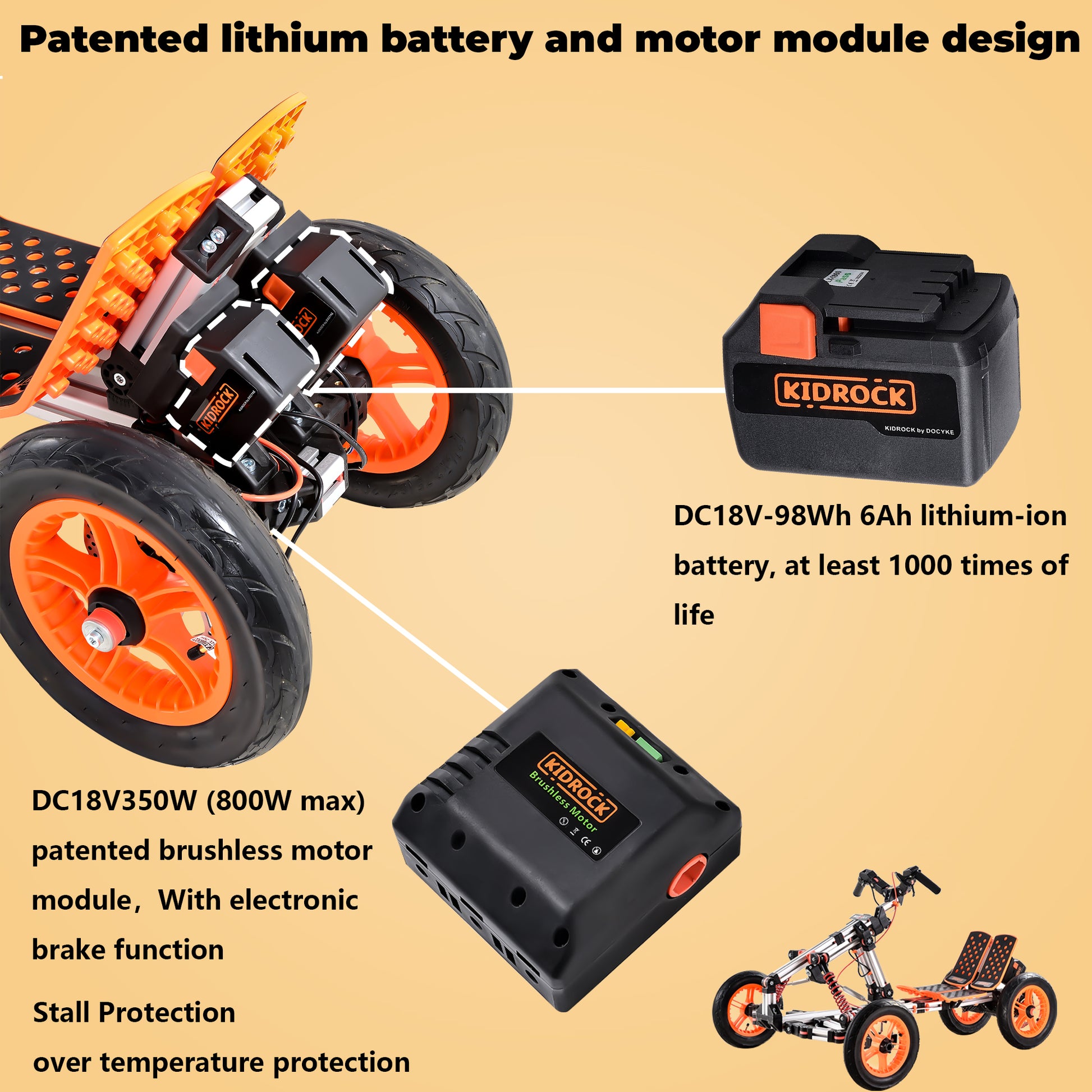 Modular Design High Strength Material Electric Innovation Kart, More Than 20 Kinds Of Assembly Methods, Suitable For Outdoor Sports, Parent Child Interaction Silver Aluminum