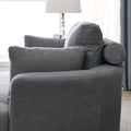 Video Welike Swivel Accent Barrel Modern Dark Grey Sofa Lounge Club Big Round Chair With Storage Ottoman Linen Fabric For Living Room Hotel With Pillows Dark Grey Foam Fabric