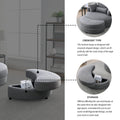 Video Welike Swivel Accent Barrel Modern Dark Grey Sofa Lounge Club Big Round Chair With Storage Ottoman Linen Fabric For Living Room Hotel With Pillows Dark Grey Foam Fabric