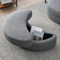 Video Welike Swivel Accent Barrel Modern Dark Grey Sofa Lounge Club Big Round Chair With Storage Ottoman Linen Fabric For Living Room Hotel With Pillows Dark Grey Foam Fabric