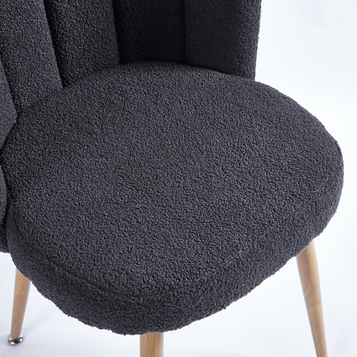 Modern Gray Dining Chair Set Of 2 With Iron Tube Wood Color Legs, Shorthair Cushions And Comfortable Backrest, Suitable For Dining Room, Living Room, Cafe, Simple Structure. Grey Fabric