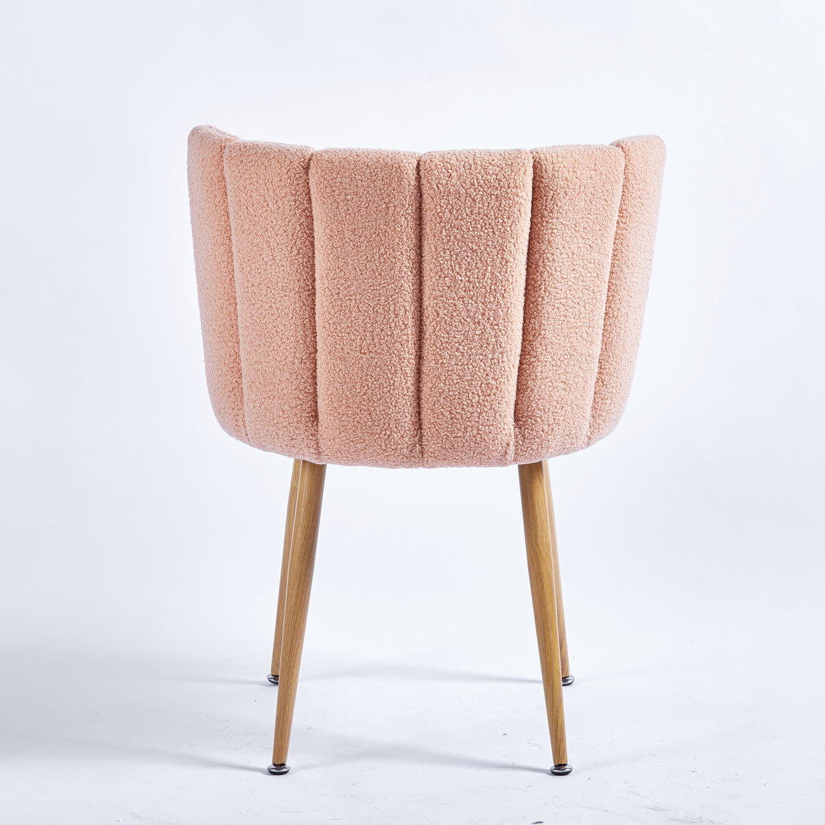 Modern Beige Dining Chair Set Of 2 With Iron Tube Wood Color Legs, Shorthair Cushions And Comfortable Backrest, Suitable For Dining Room, Living Room, Cafe, Simple Structure. Light Beige Fabric