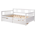 Full Size Daybed Wood Bed With Two Drawers,White Old Sku:Lp000058Aak White Solid Wood