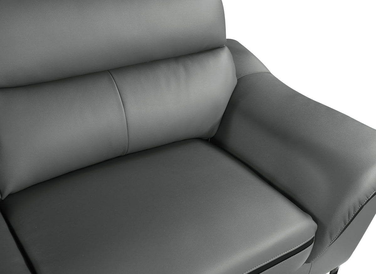 Genuine Leather Chair Gray Foam Leather