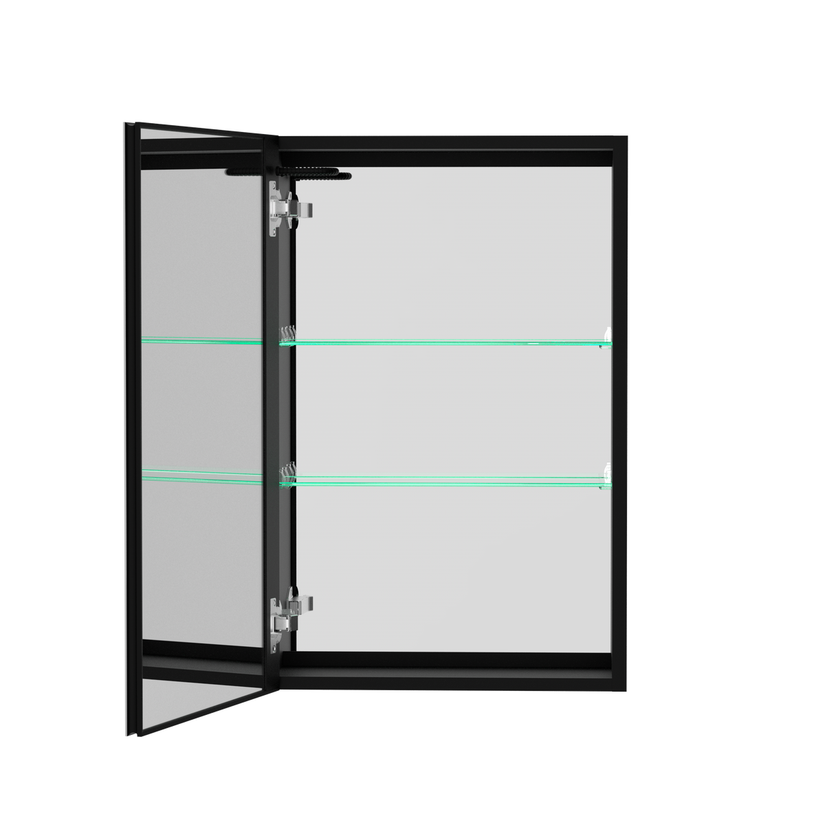 30X20 Inch Led Bathroom Medicine Cabinets Surface Mounted Black Modern Aluminium
