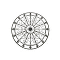 42 Inch Round Medallion Wall Mount Metal Accent Decor, Handmade Circle Design, Antique Black Black Metal