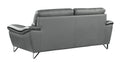 Genuine Leather Loveseat Gray Foam Leather