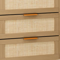6 Drawers Rattan Dresser Rattan Drawer, Bedroom,Living Room Oak Particle Board
