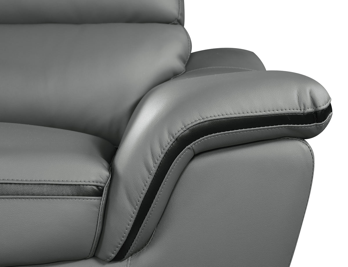 Genuine Leather Chair Gray Foam Leather