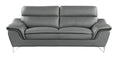 Genuine Leather Loveseat Gray Foam Leather