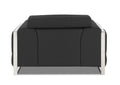 Top Grain Italian Leather Chair Dark Gray Foam Leather