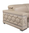 Top Grain Italian Leather Loveseat Beige Foam Leather