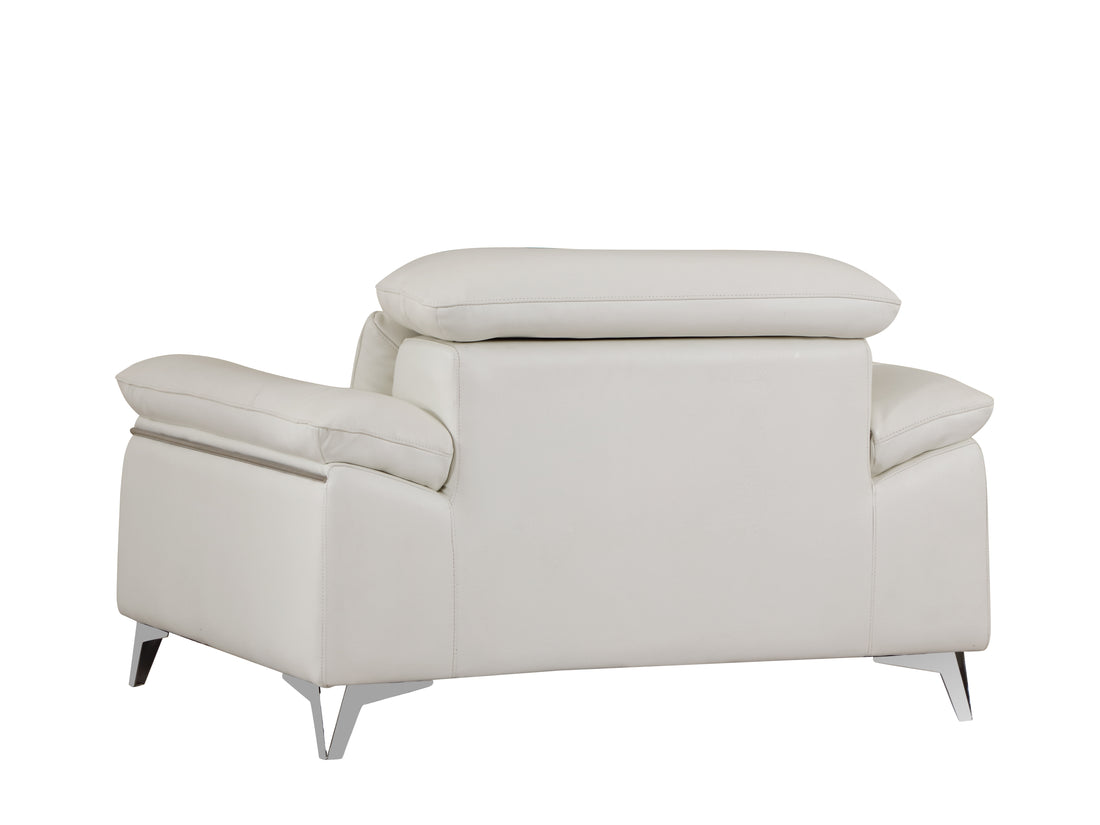 Top Grain Italian Leather Chair White Foam Leather