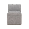 Della Modern Upholstered Castered Chair In Ashen Grey Grey Foam Fabric