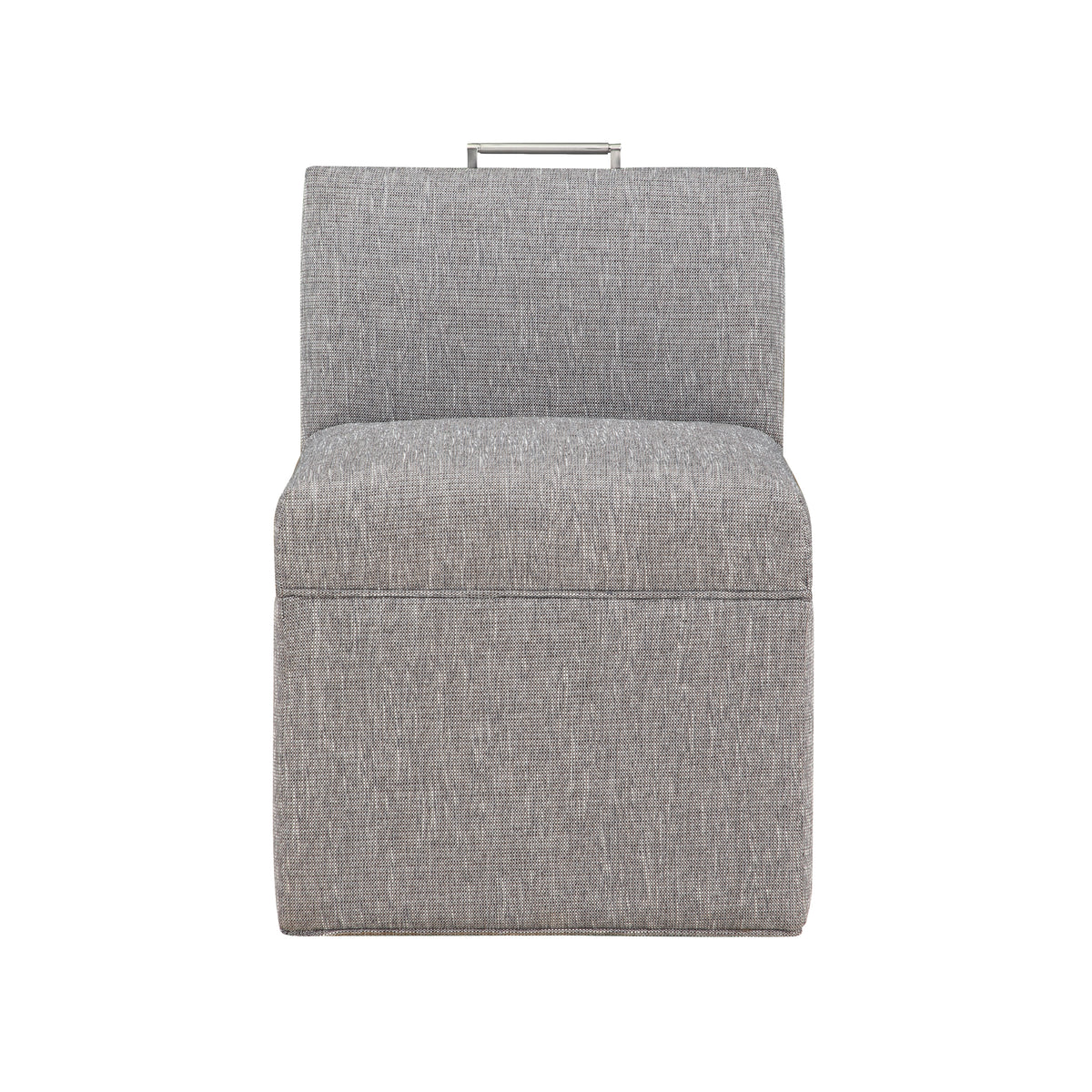 Della Modern Upholstered Castered Chair In Ashen Grey Grey Foam Fabric