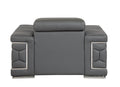 Top Grain Italian Leather Chair Dark Gray Foam Leather