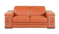 Top Grain Italian Leather Loveseat Camel Foam Leather