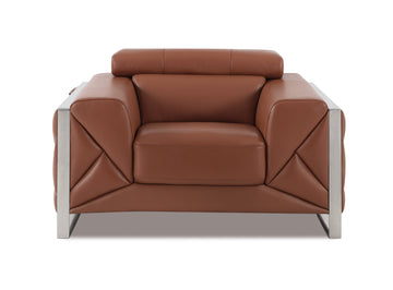 Top Grain Italian Leather Chair Camel Foam Leather