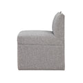 Della Modern Upholstered Castered Chair In Ashen Grey Grey Foam Fabric