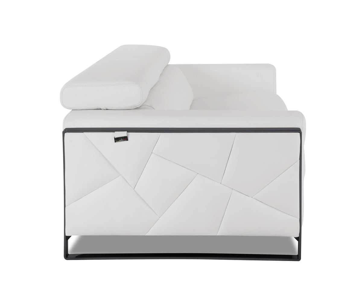Top Grain Italian Leather Chair White Foam Leather