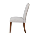 Sophia Sea Oat Dining Chair In Performance Fabric With Nail Heads Set Of 2 Espresso Foam Fabric