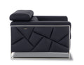 Top Grain Italian Leather Chair Black Foam Leather