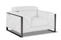 Top Grain Italian Leather Chair White Foam Leather