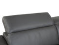 Top Grain Italian Leather Chair Dark Gray Foam Leather