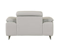 Top Grain Italian Leather Chair Light Gray Foam Leather