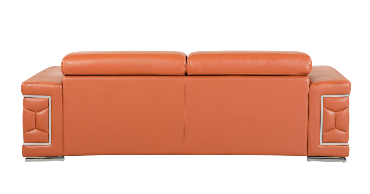 Top Grain Italian Leather Sofa Camel Foam Leather