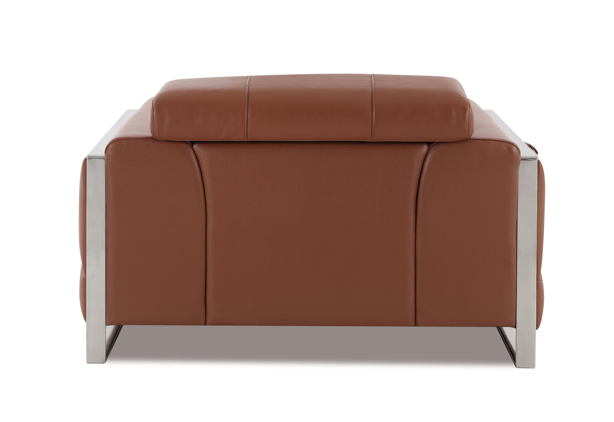 Top Grain Italian Leather Chair Camel Foam Leather